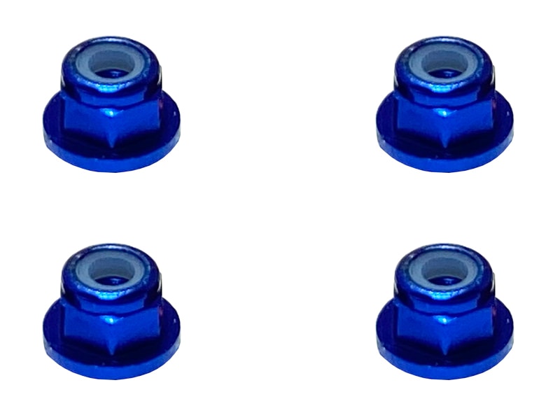 アルミフランジナイロンナット M3 （濃ブルー) 4pcs