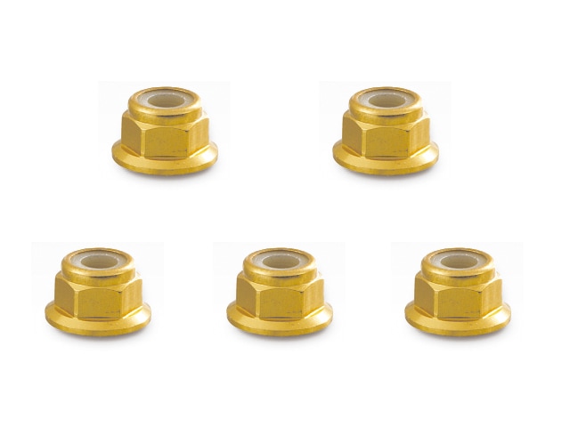 3mm アルミフランジナイロンナット ゴールド