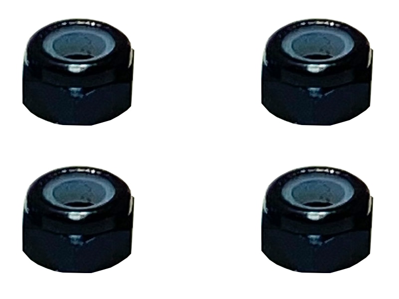 Aluminum Thin Nylon-Insert Nut M3 (Black) 4pcs