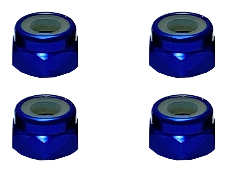 アルミナイロンナット M4 (濃ブルー) 4pcs