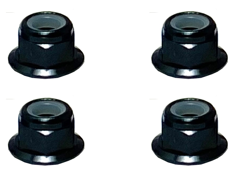 アルミフランジナイロンナット M4 (ブラック) 4pcs