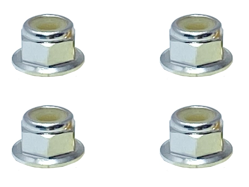 Aluminum Flanged Nylon-Insert Nut M4 (Silver) 4pcs