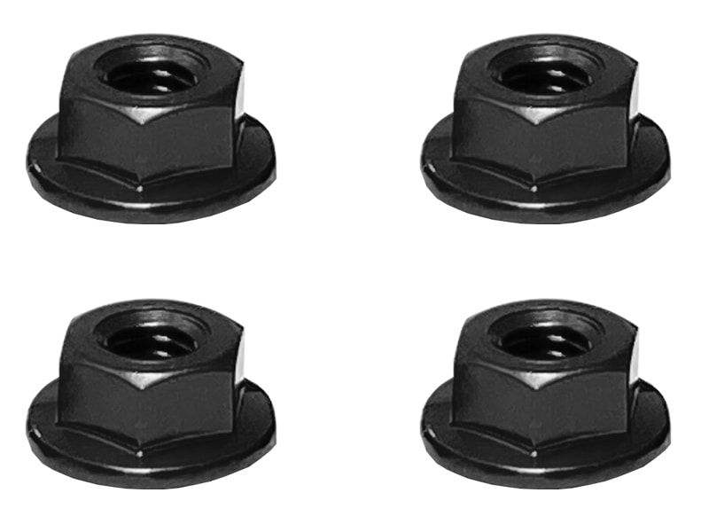 Aluminum Flanged Serrated Nut M4 (Black) 4pcs Aluminum M4