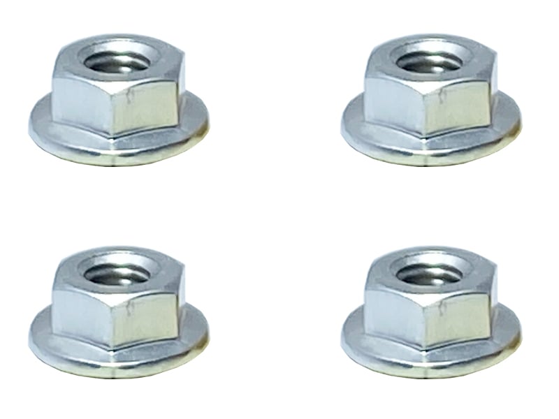 Aluminum Flanged Serrated Nut M4 (Silver) 4pcs Aluminum M4