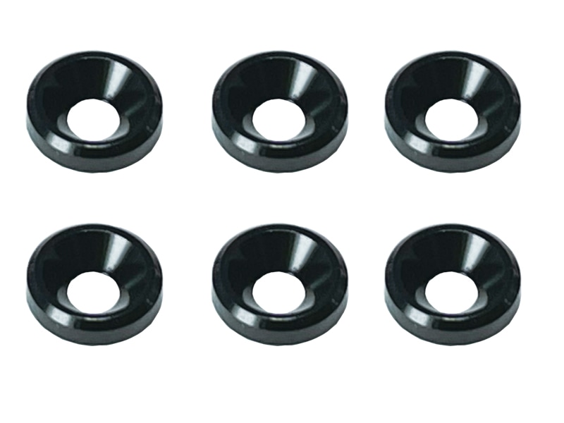 M3アルミ皿ワッシャー外径8mm ブラック 6pcs