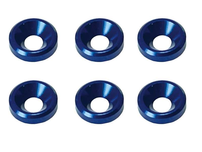 M3 Aluminum Countersunk Washer OD 8mm Dark Blue 6pcs