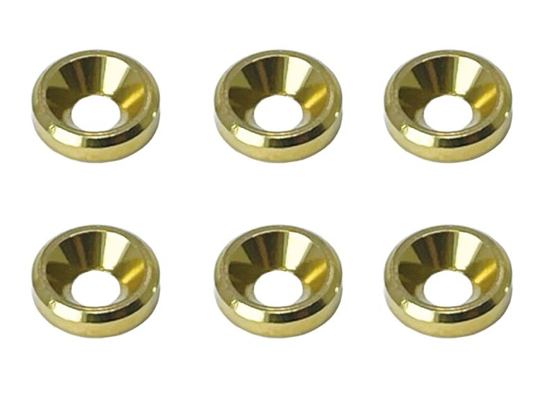 M3 Aluminum Countersunk Washer OD 8mm Gold 6pcs