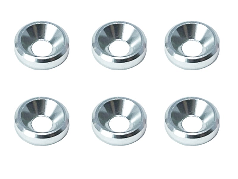 M3 Aluminum Countersunk Washer OD 8mm Silver 6pcs