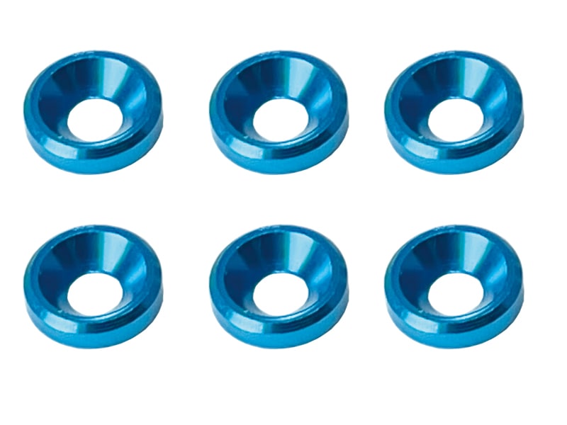M3 Aluminum Countersunk Washer OD 8mm Light Blue 6pcs Aluminum M3