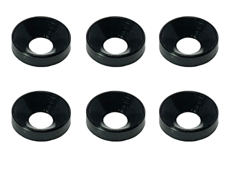 Aluminum M4 Countersunk Washer OD 10mm Black 6pcs