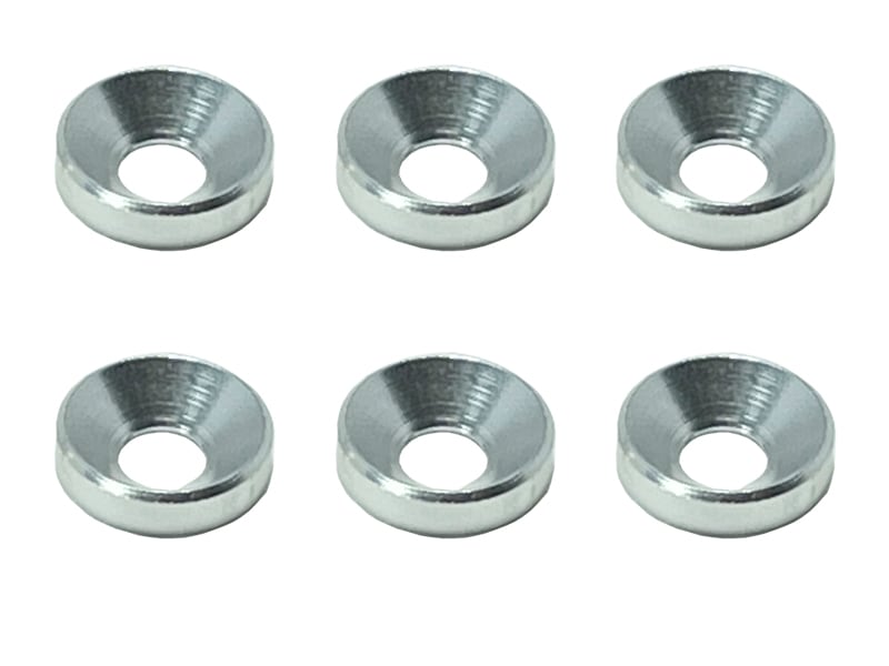 Aluminum M4 Countersunk Washer OD 10mm Silver 6pcs