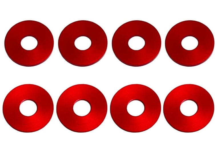 Aluminum Wheel Spacer Red