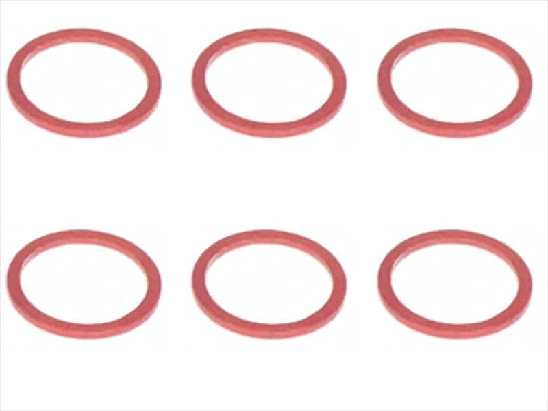 Inch Aluminum Collar φ7.9×6.4×0.5t (6 pcs.) Red Collar 1.0t of adjustment of width of Rear car (6 pcs.) red for 1/12 racing