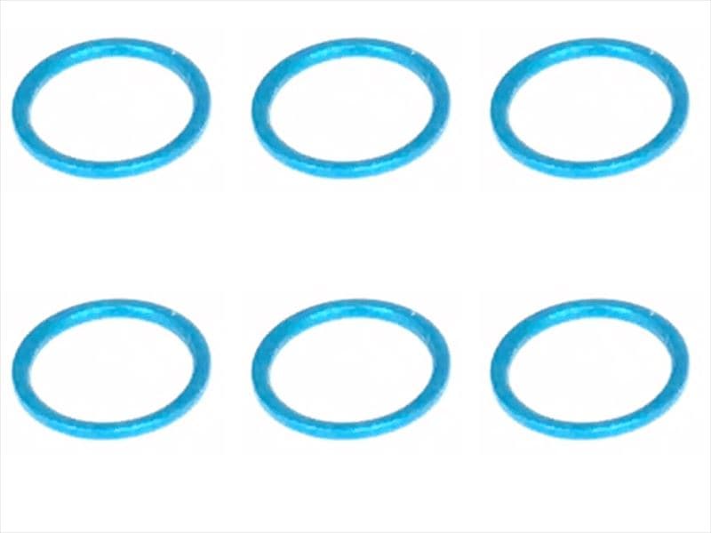 Inch Aluminum Collar φ7.9×6.4×0.5t (6 pcs.) Light Blue Collar 0.5t of adjustment of width of Rear car (6 pcs.) TAMIYA Blue for 1/12 racing