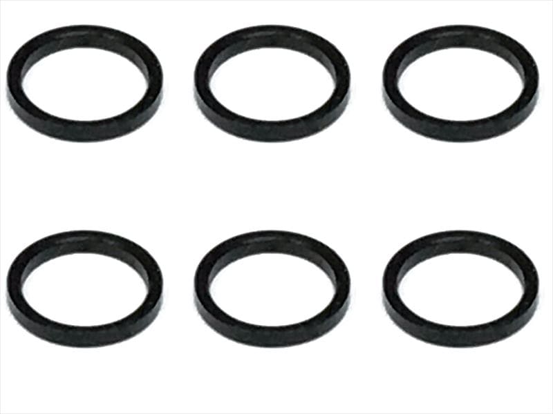 インチアルミカラー φ7.9×6.4×1.0t (6個入)ブラック Collar 1.0t of adjustment of width of Rear car (6 pcs.) black for 1/12 racing