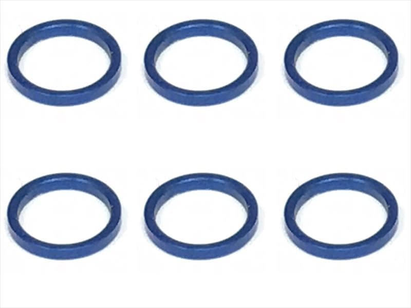Inch Aluminum Collar φ7.9×6.4×1.0t (6 pcs.) Dark Blue Collar 1.0t of adjustment of width of Rear car (6 pcs.) Dark Blue for 1/12 racing