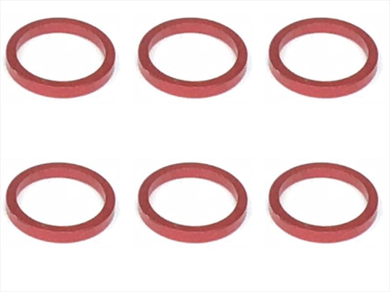 Inch Aluminum Collar φ7.9×6.4×1.0t (6 pcs.) Red Collar 1.0t of adjustment of width of Rear car (6 pcs.) red for 1/12 racing