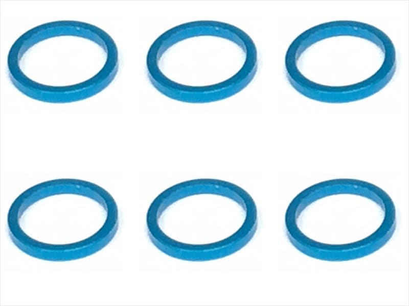 Inch Aluminum Collar φ7.9×6.4×1.0t (6 pcs.) Light Blue Collar 1.0t of adjustment of width of Rear car (6 pcs.) TAMIYA Blue for 1/12 racing