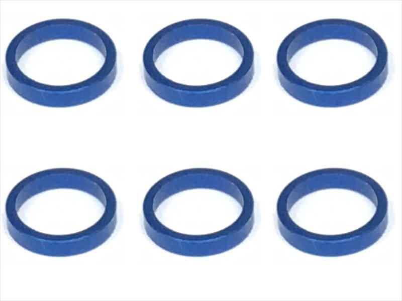 Inch Aluminum Collar φ7.9×6.4×1.5t (6 pcs.) Dark Blue Collar 1.5t of adjustment of width of Rear car (6 pcs.) Dark Blue for 1/12 racing