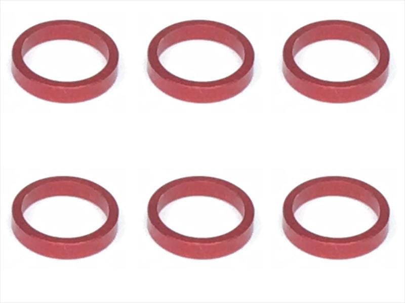 Inch Aluminum Collar φ7.9×6.4×1.5t (6 pcs.) Red Collar 1.5t of adjustment of width of Rear car (6 pcs.) red for 1/12 racing