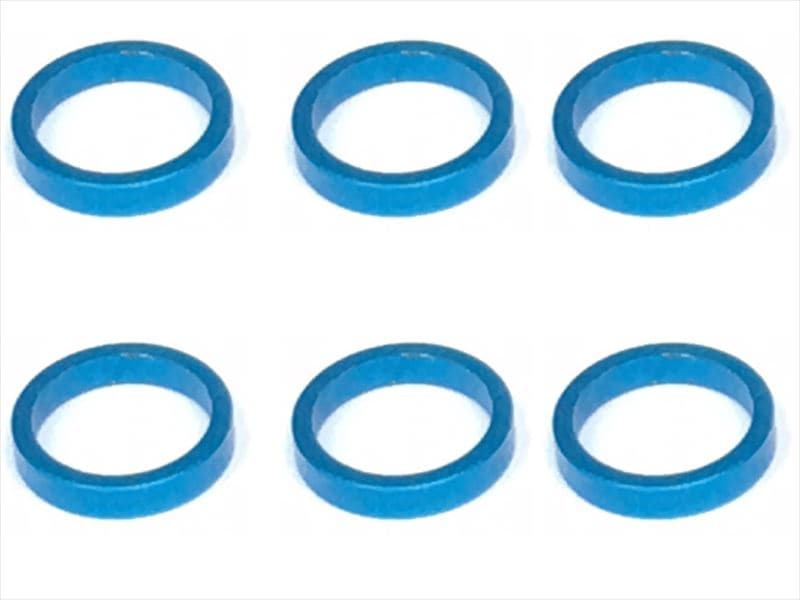 Inch Aluminum Collar φ7.9×6.4×1.5t (6 pcs.) Light Blue Collar 1.5t of adjustment of width of Rear car (6 pcs.) TAMIYA Blue for 1/12 racing