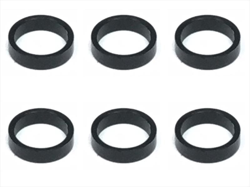 インチアルミカラー φ7.9×6.4×2.0t (6個入)ブラック Collar 2.0t of adjustment of width of Rear car (6 pcs.) black for 1/12 racing