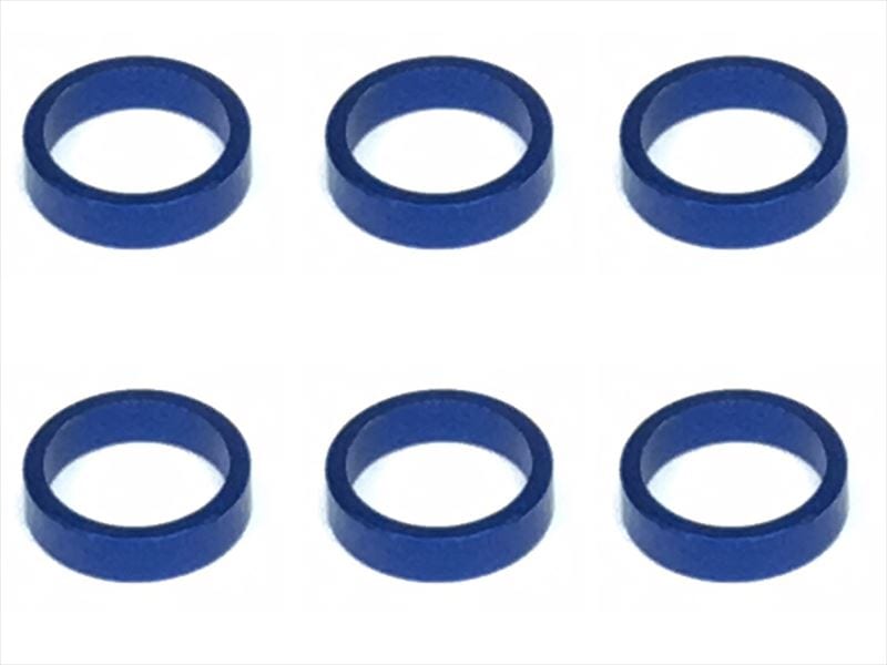 Inch Aluminum Collar φ7.9×6.4×2.0t (6 pcs.) Dark Blue Collar 2.0t of adjustment of width of Rear car (6 pcs.) Dark Blue for 1/12 racing