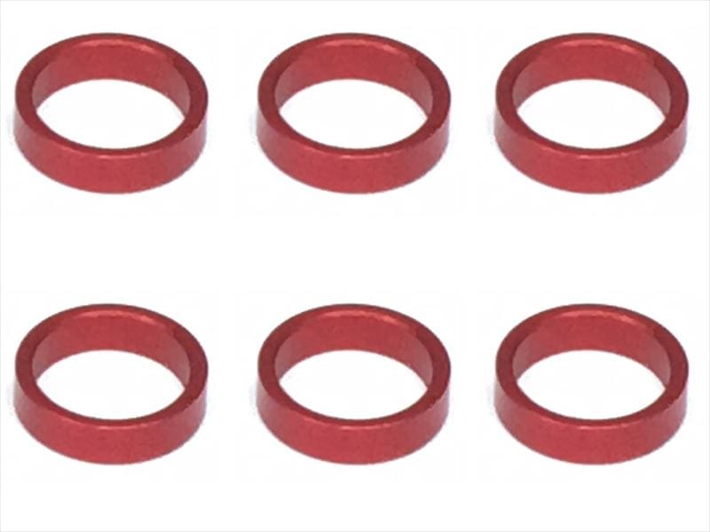 Inch Aluminum Collar φ7.9×6.4×2.0t (6 pcs.) Red Collar 2.0t of adjustment of width of Rear car (6 pcs.) red for 1/12 racing