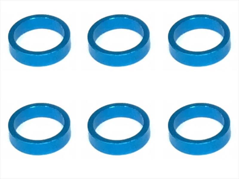 Inch Aluminum Collar φ7.9×6.4×2.0t (6 pcs.) Light Blue Collar 2.0t of adjustment of width of Rear car (6 pcs.) TAMIYA Blue for 1/12 racing