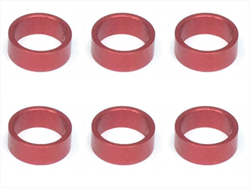 Inch Aluminum Collar φ7.9×6.4×3.0t (6 pcs.) Red Collar 3.0t of adjustment of width of Rear car (6 pcs.) red for 1/12 racing