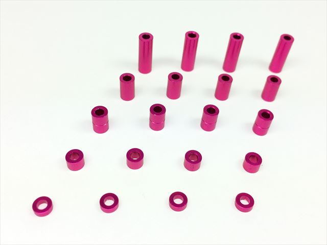 Φ2 Aluminum Collar Set 1.5t,3t,6t,6.7t,12t(Pink) Each 4 pcs.