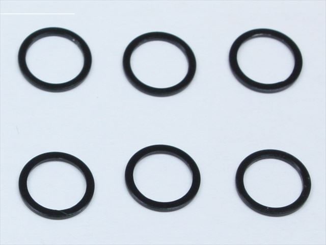 M5 Aluminum Collar φ6.4×5×1.5t (Black)6 pcs. M5×6.4×1.5t