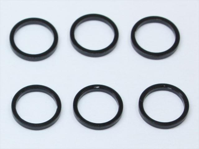 M6 Aluminum Collar φ7.4×6×1.5t (Black)6 pcs. M6×7.4×1.5t