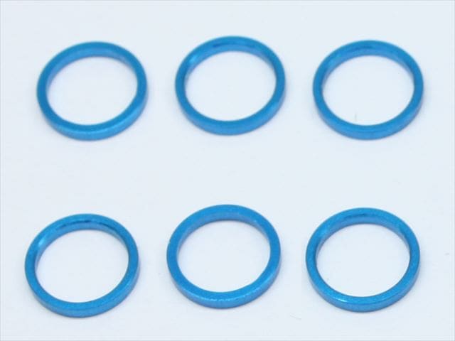 M6 Aluminum Collar φ7.4×6×1.5t (Light Blue)6 pcs. M6×7.4×1.5t