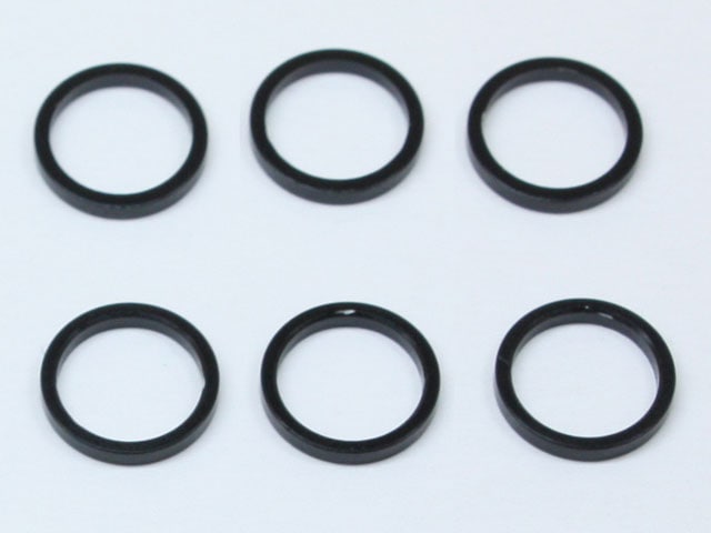 M6 Aluminum Collar φ7.4×6×1.0t (Black)6 pcs. M6×7.4×1.0t