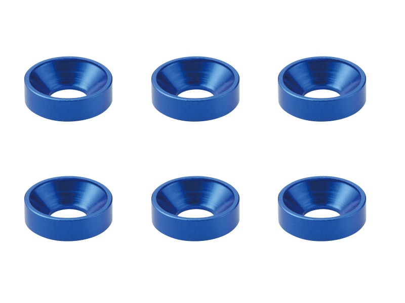 Aluminum M3 Countersunk Washer OD 7mm Dark Blue 6pcs Aluminum M3
