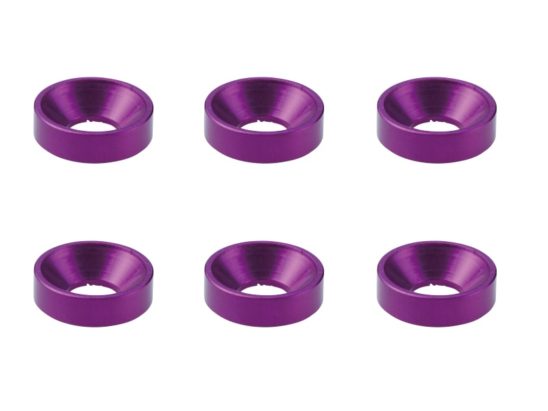 Aluminum M3 Countersunk Washer OD 7mm Purple 6pcs Aluminum M3