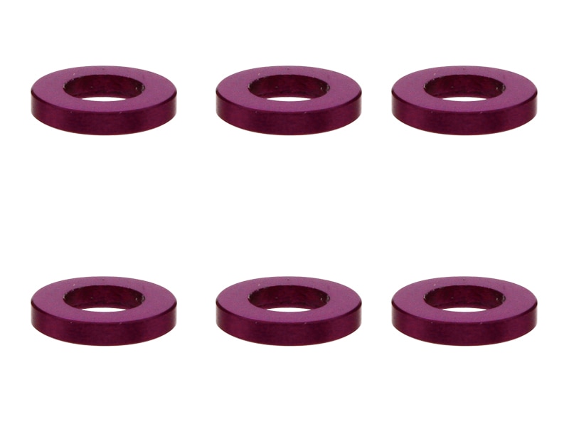 M3 Aluminum Collar φ5.5×3×1.0t (Purple)6 pcs. Aluminum M3 washer 1.0t (purple)