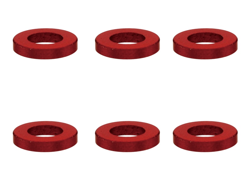 M3 Aluminum Collar φ5.5×3×1.0t (Red)6 pcs. Aluminum M3 washer 1.0t (red)