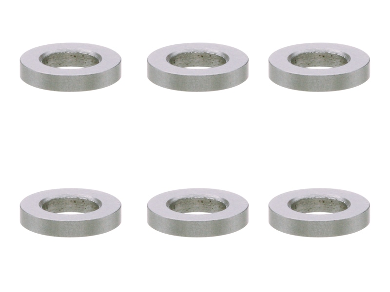 M3 Aluminum Collar φ5.5×3×1.0t (Silver)6 pcs. Aluminum M3 washer 1.0t (Titanium Color)