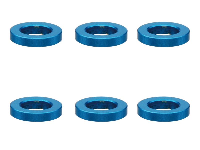 M3 Aluminum Collar φ5.5×3×1.0t (Light Blue)6 pcs. Aluminum M3 washer 1.0t (TAMIYA Blue)
