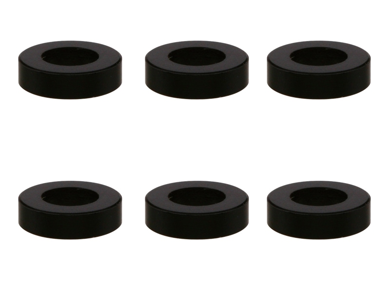 M3アルミカラー φ5.5×3×1.5t (ブラック)6個入リ Aluminum M3 washer 1.5t (black)