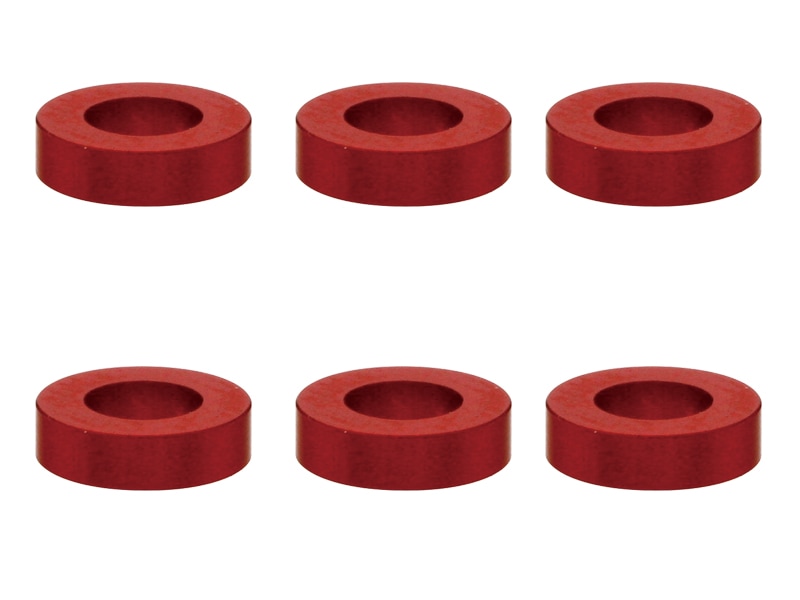 M3 Aluminum Collar φ5.5×3×1.5t (Red)6 pcs. Aluminum M3 washer 1.5t (red)