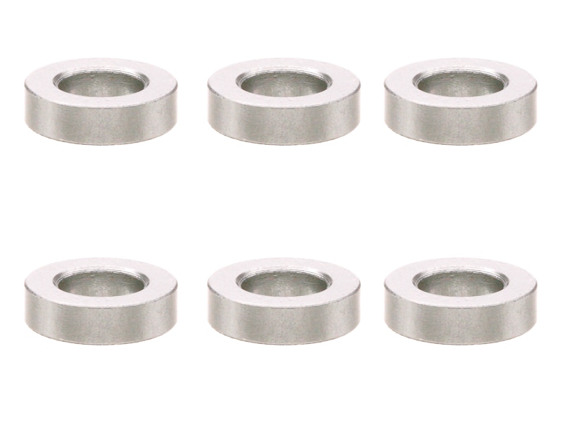 M3 Aluminum Collar φ5.5×3×1.5t (Silver)6 pcs. Aluminum M3 washer 1.5t (purple)