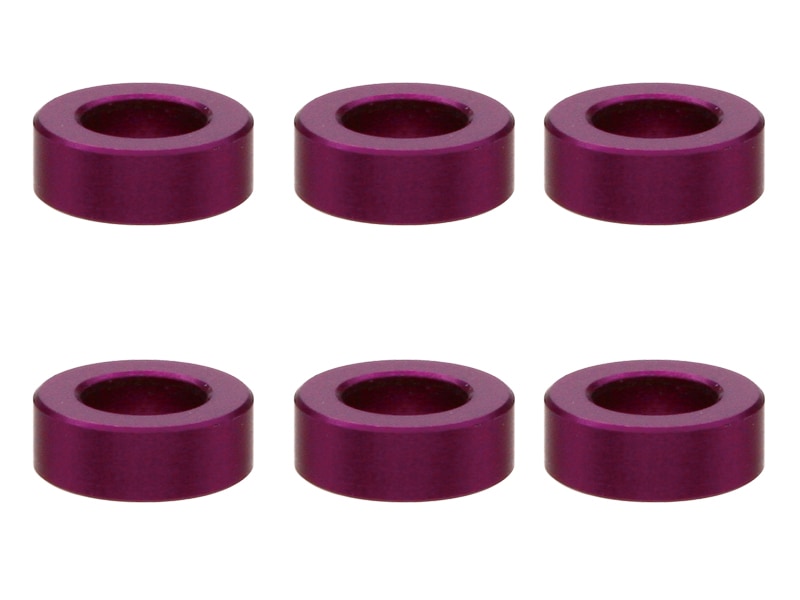 M3 Aluminum Collar φ5.5×3×2.0t (Purple)6 pcs. Aluminum M3 washer 2.0t (purple)