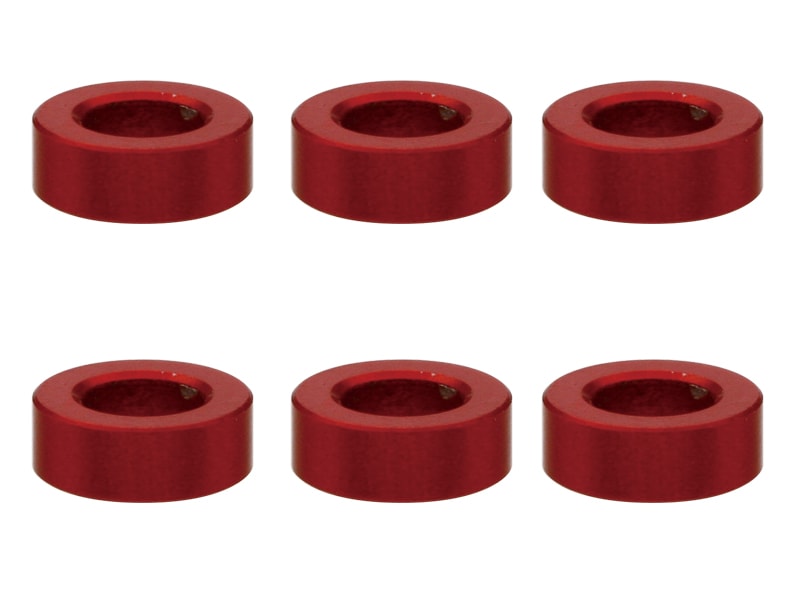 M3 Aluminum Collar φ5.5×3×2.0t (Red)6 pcs. Aluminum M3 washer 2.0t (red)