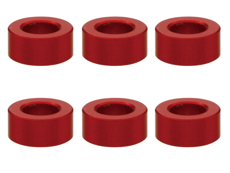 M3 Aluminum Collar φ5.5×3×2.5t (Red)6 pcs. Aluminum M3 washer 2.5t (red)
