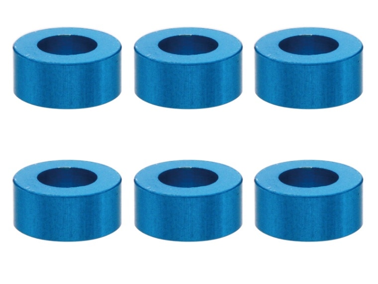 M3 Aluminum Collar φ5.5×3×2.5t (Light Blue)6 pcs.