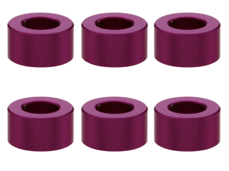 M3 Aluminum Collar φ5.5×3×3.0t (Purple)6 pcs. Aluminum M3 washer 3.0t purple