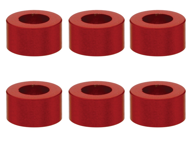 M3 Aluminum Collar φ5.5×3×3.0t (Red)6 pcs. Aluminum M3 washer 3.0t red